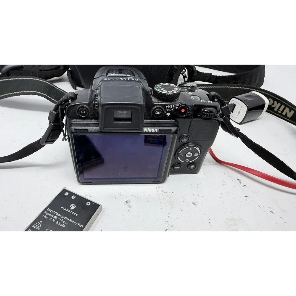 Nikon COOLPIX P500 36X Zoom 12.1MP Tilt Screen Digital Camera - Bundle - Nice